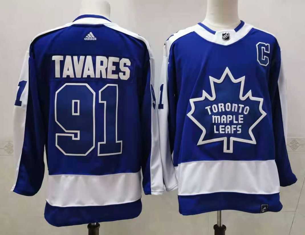 Men Toronto Maple Leafs 91 Tavares Throwback Authentic Stitched 2020 Adidias NHL Jersey